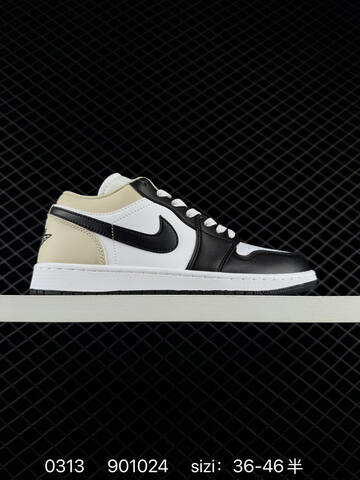 Jordan Air Jordan 1 Low Black White Beige Silver EU 36-46 Sneaker - Unisex BS-79669