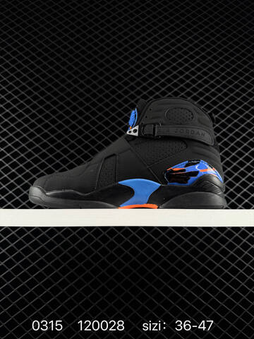 Jordan Air Jordan 8 Black Blue Orange EU 36-47 Basketball Shoe - Unisex BS-79654