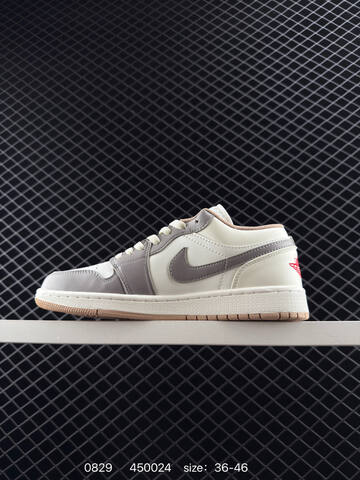 Jordan Air Jordan 1 Low Sail Grey Gum Red EU 36-46 Sneaker - Unisex (BS-80814)