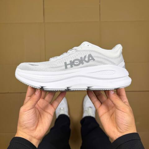 HOKA Bondi 9 Light Grey White Running Shoe Running Sneakers BS-86905