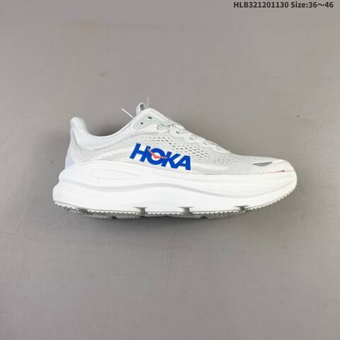 HOKA ONE ONE Bondi 9 White Blue Red EU 36-46 Running Shoe Running Sneakers - Unisex (BS-69440)