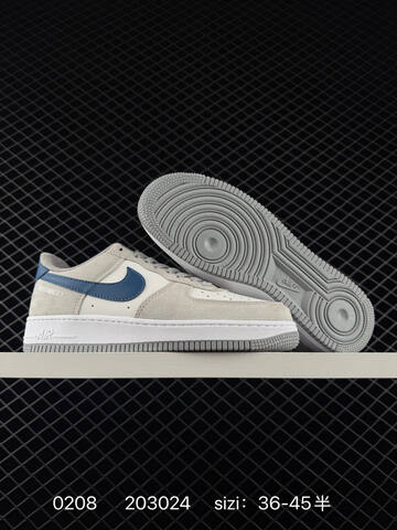 Nike Air Force 1 Low Light Grey White Blue EU 36-45 5 Lifestyle - Unisex (BS-72793)