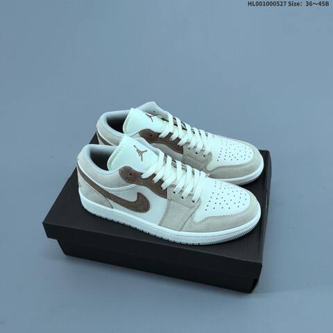 Jordan Air Jordan 1 Low SE White Beige Brown 36 45B Lifestyle - Women's (BS-65854)