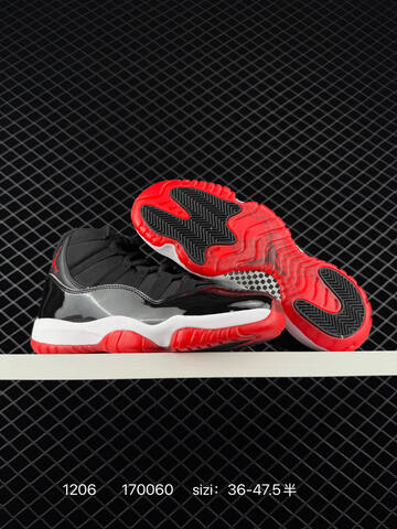 Jordan Air Jordan 11 Retro Bred Black White Red EU 36-47 5 Basketball Shoe - Unisex (BS-80102)