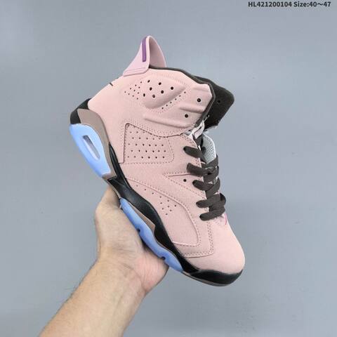 Jordan Air Jordan 6 Retro Pink Black Blue And White Black Blue EU 40-47 Basketball - Men's (BS-67126)