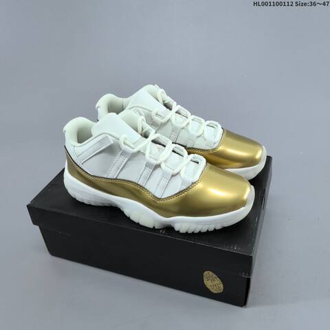 Jordan Air Jordan 11 Retro Low White Metallic Gold 36 47 Basketball - Unisex (BS-67000)