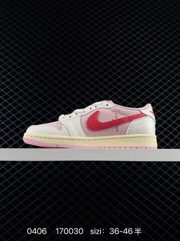 Jordan Travis Scott x Air Jordan 1 Low Pink White Red Cream EU 36-46 Sneaker - Unisex BS-79544