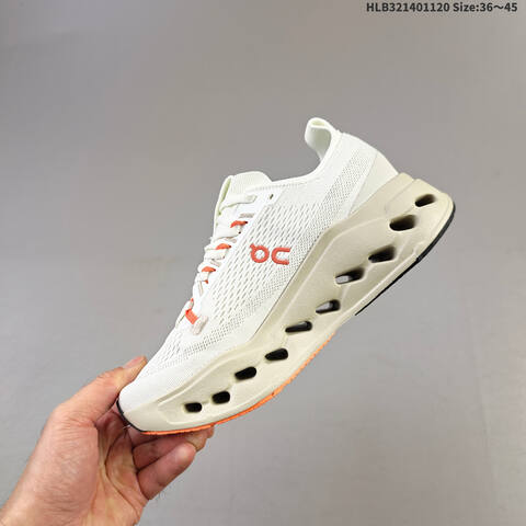 On Cloudsurfer Max White Beige Orange Black EU 36-45 Running Shoe Running Sneakers - Unisex (BS-69795)