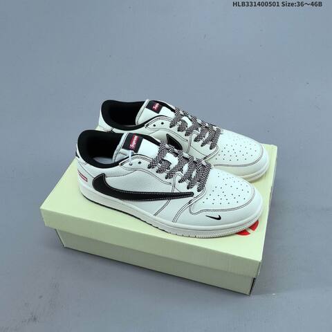 Louis Vuitton Nike Air Jordan 1 x Travis Scott AIR JORDAN DIY White Gray Black Navy (BS-66062)