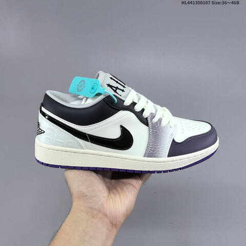 Jordan Air Jordan 1 Low White Black Purple EU 36-46 Casual - Unisex (BS-67062)