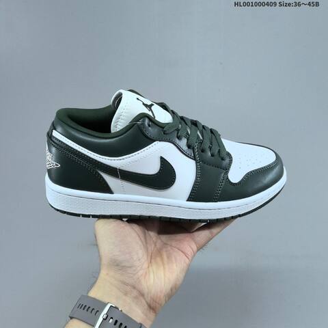 Air Jordan 1 Low White Olive AIR JORDAN 1 Aj1 Lifestyle (BS-66276)