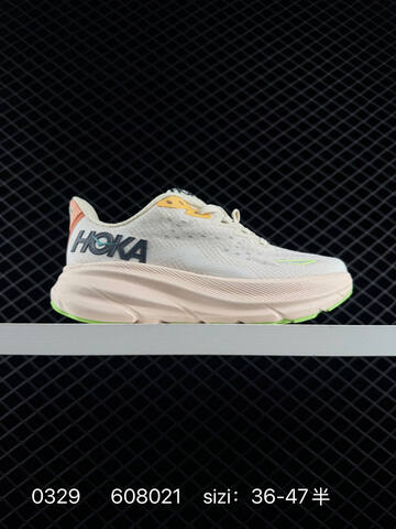 HOKA ONE ONE Clifton 9 Light Blue Orange Pink Cream Yellow EU 36-47 Running Shoe Running Sneakers - Unisex (BS-86275)