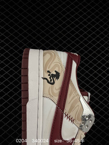 Nike SB Dunk Low White Cream Burgundy 36-45 5 Skate - Unisex (BS-72834)