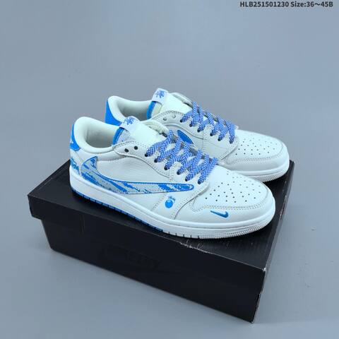 Jordan Air Jordan 1 Low x Travis Scott Black White EU 36-45 Casual - Unisex (BS-67174)