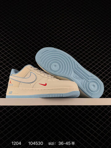 Nike Air Force 1 07 White Grey Red And White Light Blue EU 36-45 5 Lifestyle - Unisex (BS-73848)
