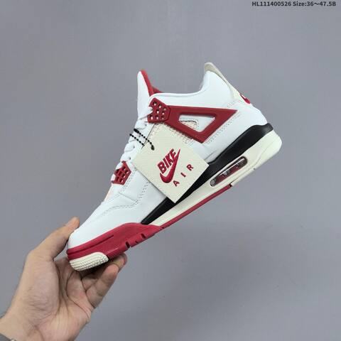 Jordan Air Jordan 4 Retro OG White Red Black EU 36-47 5 Basketball - Unisex (BS-65866)