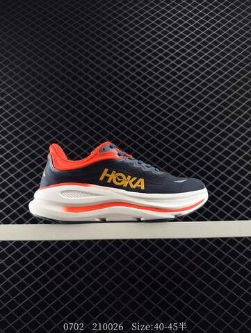HOKA ONE ONE Bondi 9 Navy Orange White Yellow EU 40-45 Running Shoe Running Sneakers - Men's (BS-86576)