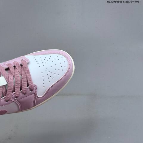 Nike Air Jordan 1 Low Pink And White 36 40B Casual - Women's (BS-66029)