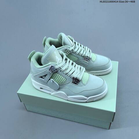 Jordan Air Jordan 4 Retro Light Grey White And Black White EU 36-46 Basketball - Unisex (BS-66190)