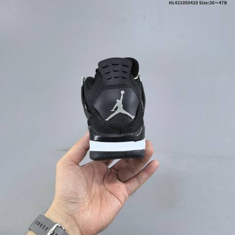 Jordan Air Jordan 4 Retro Black Grey White 36 47B Basketball - Women's (BS-66110)