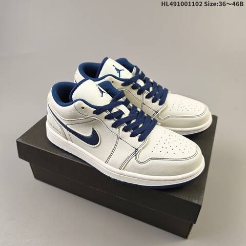 Jordan Air Jordan 1 Low White Navy EU 36-46 Casual - Unisex (BS-63929)