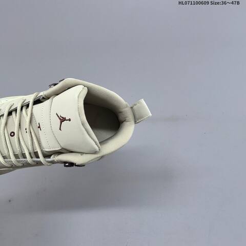 Jordan Air Jordan 12 Light Beige White With Maroon Accents 36-47B Basketball - Women's (BS-65788)