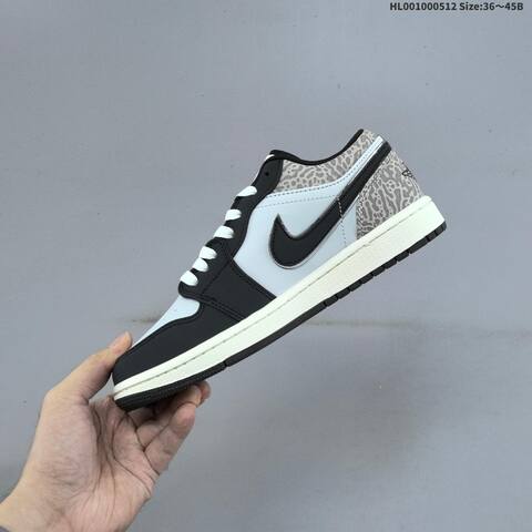 Jordan Air Jordan 1 Low PRM Black White Grey With Blue Accents EU 36-45 Lifestyle - Unisex (BS-65984)