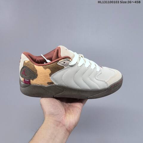 Jordan Session White Burgundy Brown Cow Print 36 45 Lifestyle - Unisex (BS-67127)