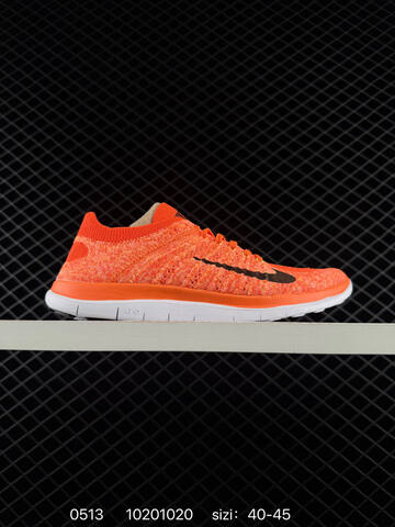 Nike Free 4 0 Flyknit Orange Black White EU 40-45 Running - Men's (BS-71491)