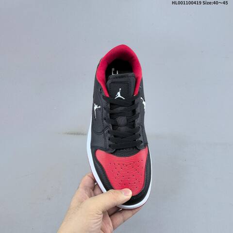 Jordan Air Jordan 1 Low Black Red White EU 40-45 Basketball - Men's (BS-66135)