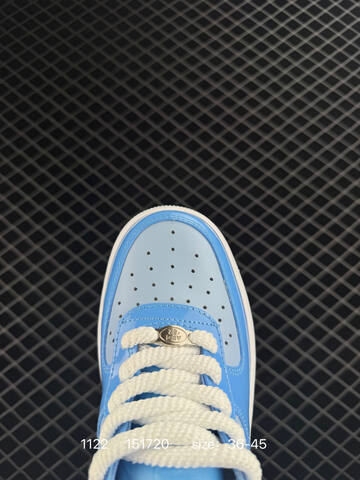 Nike Air Force 1 Low Black Grey White With Icy Blue Outsole EU 36-45 Lifestyle - Unisex (BS-74052)