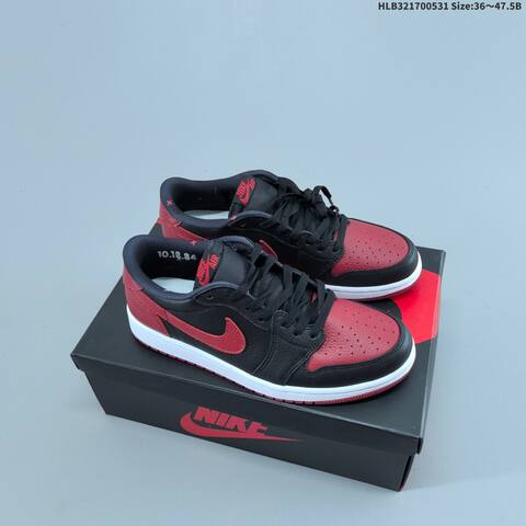 Nike Air Jordan 1 Retro Low OG Black Red White EU 36 47 5 Casual - Unisex (BS-65831)