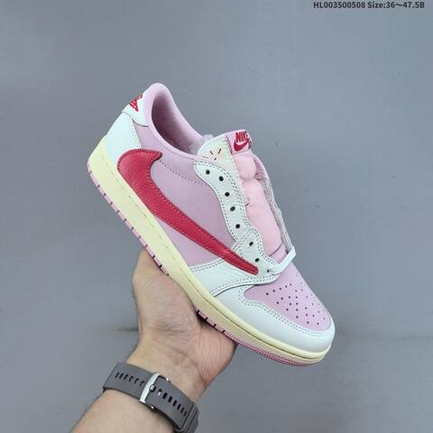 Jordan Travis Scott x Air Jordan 1 Low Pink White Red EU 36-47 5 Basketball - Unisex (BS-66017)