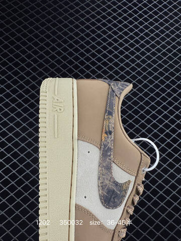 Nike Air Force 1 07 Tan Cream With Patterned Swoosh EU 36-45 5 Lifestyle - Unisex (BS-73895)