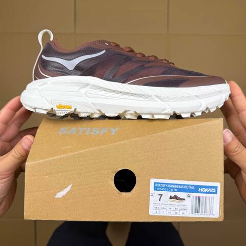 HOKA Mafate Speed 4 LITE Dark Brown White Trail Shoe Trail Running Sneakers (BS-86934)