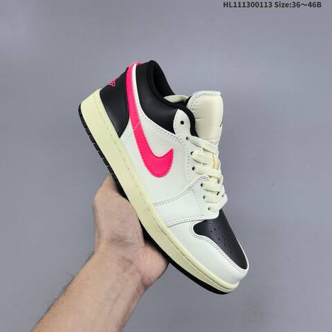 Nike Air Jordan 1 Low OG White Black Pink 36 46B Lifestyle - Women's (BS-66988)