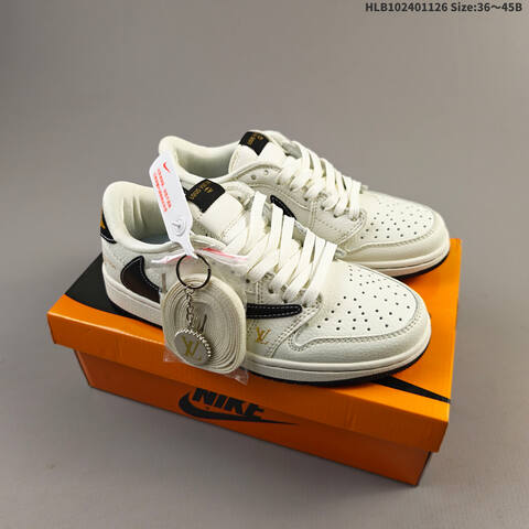 Jordan Travis Scott x Air Jordan 1 Low Sail Light Grey EU 36-45 Casual - Unisex BS-63053