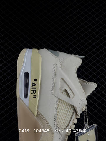 Jordan Air Jordan 4 Retro Off White CV9388 100 Cream Sail Beige White EU 40 47 5 Basketball Shoe EU 40-47 - Men's (BS-79488)