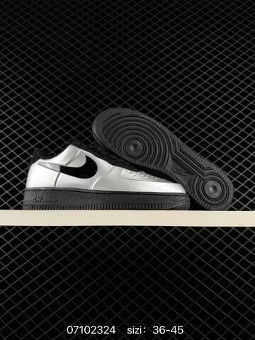 Nike Air Force 1 07 Metallic Silver Black EU 36-45 Casual - Unisex (BS-70307)