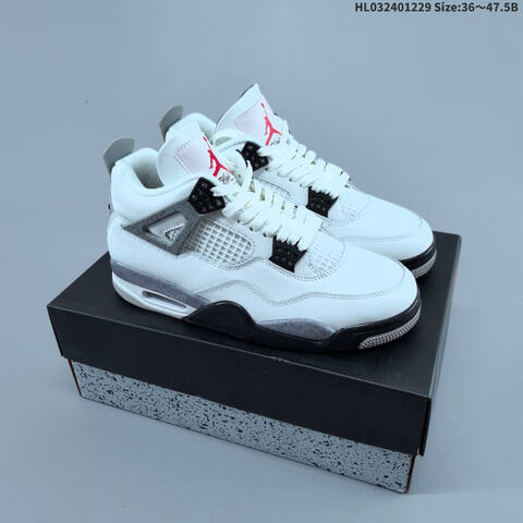 Jordan Air Jordan 4 Retro OG White Cement 36 47 5 Basketball - Unisex (BS-67196)