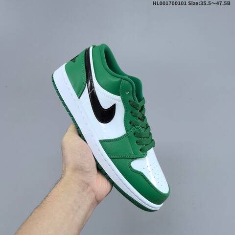 Jordan Air Jordan 1 Low Pine Green White Black 35 5 47 5 Casual - Unisex (BS-67145)