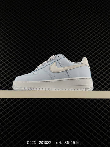 Nike Air Force 1 Low Light Blue With White Swoosh And White Midsole EU 36-45 Half Sizes Available Lifestyle - Unisex (BS-71917)