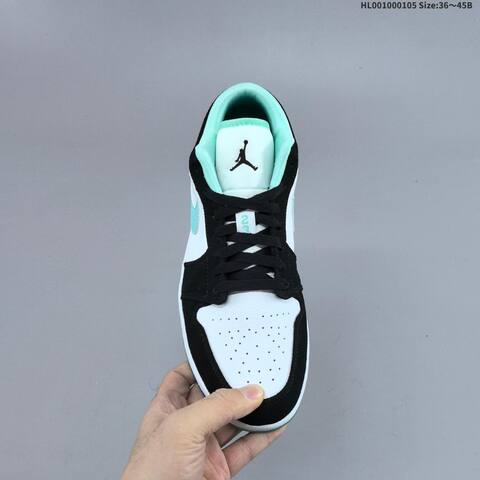 Jordan Air Jordan 1 Low Black White Turquoise EU 36-45 Lifestyle - Unisex (BS-67100)