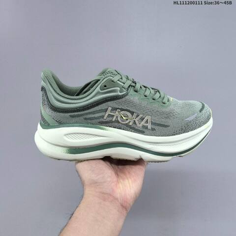 HOKA ONE ONE Bondi 9 Sage Green White Pale Yellow EU 36-45 Running Shoe Running Sneakers Unisex BS-69406