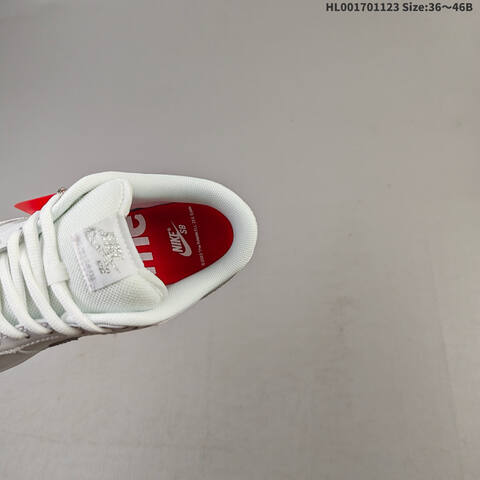 Nike Supreme x Nike SB Dunk Low Pro White Red Silver EU 36-46 Skate Shoe - Unisex BS-63230