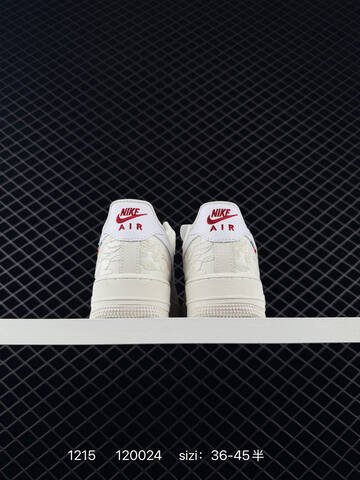Nike Air Force 1 07 Low Off-white Cream With White Swoosh And Red Accents EU 36-45 Casual - Unisex (BS-73685)