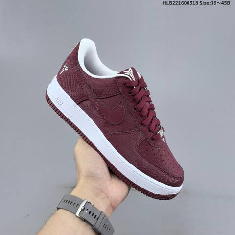 Nike Air Force 1 07 LV8 Kobe Burgundy White EU 36-45 Sneaker - Unisex BS-60280