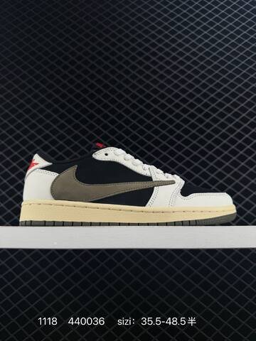 Jordan Air Jordan 1 Low Travis Scott Fragment DM7866-140 Black White Olive Cream Red EU 35 5-48 5 Sneaker - Unisex (BS-80244)