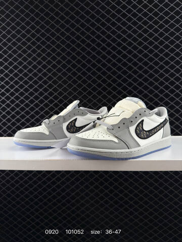 Jordan Air Jordan 1 Low White Grey Black Light Blue EU 36-47 Sneaker - Unisex BS-80665