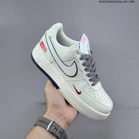 Nike Air Force 1 07 Low Supreme Off White Navy Blue Red EU 36-45 Sneaker - Unisex BS-60254